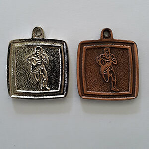 38mm Square Rugby Medal
